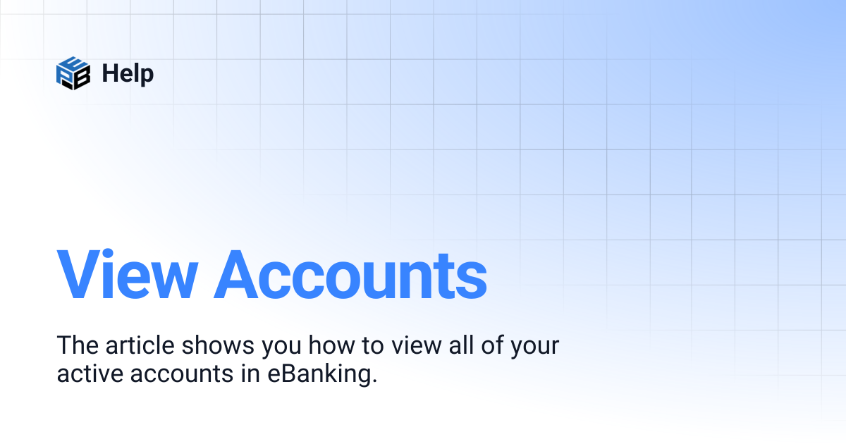 View Accounts | Help