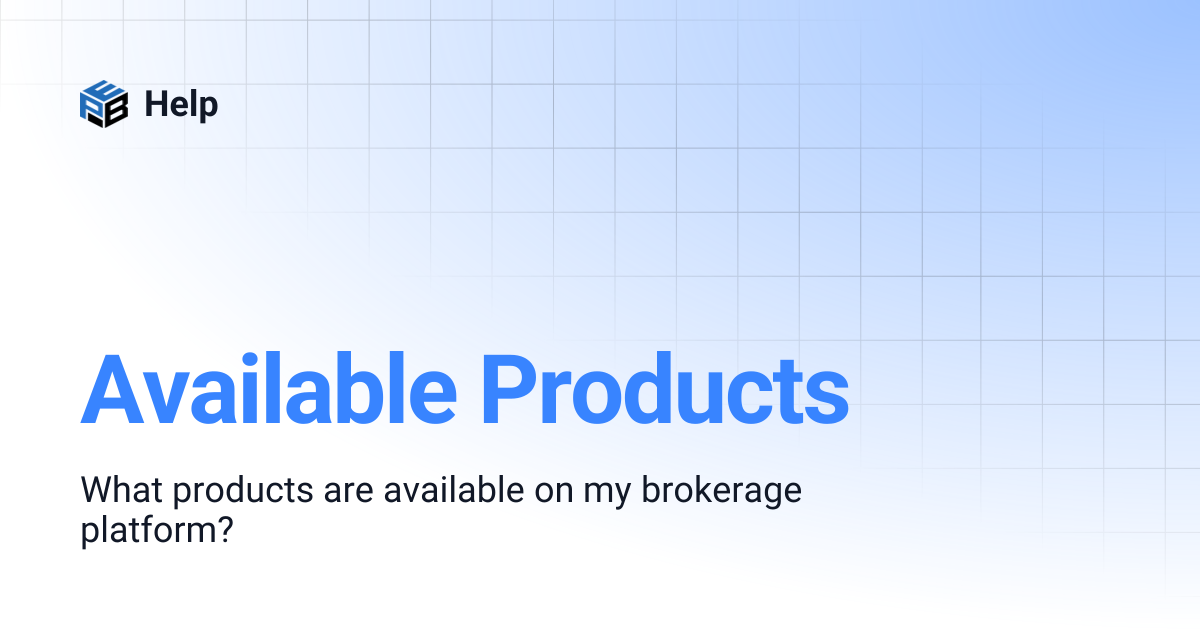 Available Products | Help